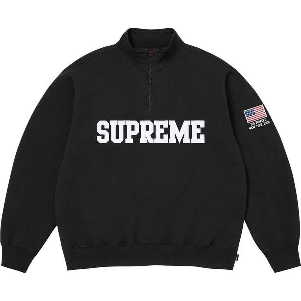 🇺🇸 Supreme Shop Half Zip Pullover "Black" XXL